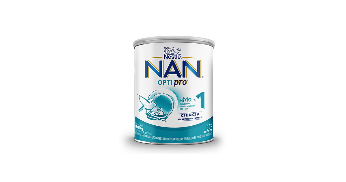 Leche infantil de continuación desde los 6 meses en polvo Nestlé Nan  Optipro 2 lata 800 g.